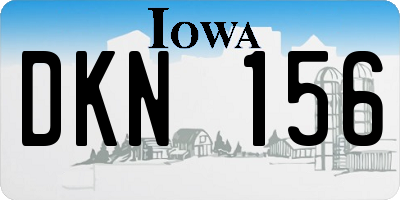 IA license plate DKN156