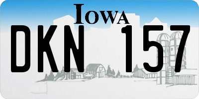 IA license plate DKN157