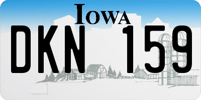 IA license plate DKN159