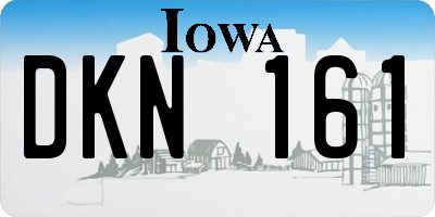IA license plate DKN161