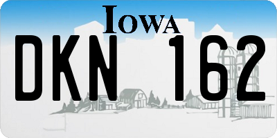 IA license plate DKN162