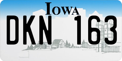 IA license plate DKN163