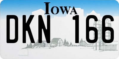 IA license plate DKN166
