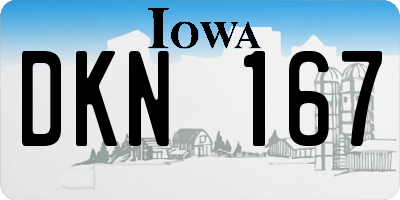 IA license plate DKN167