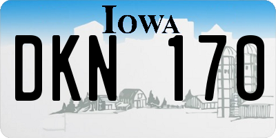 IA license plate DKN170