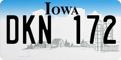 IA license plate DKN172