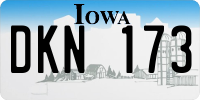 IA license plate DKN173