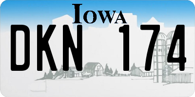 IA license plate DKN174