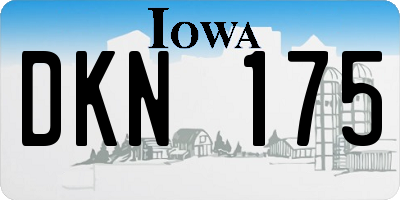 IA license plate DKN175
