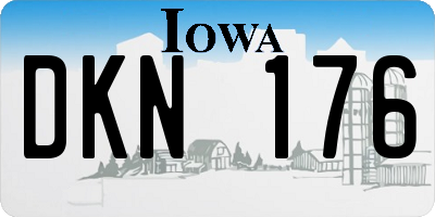 IA license plate DKN176