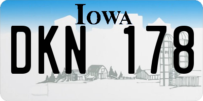 IA license plate DKN178