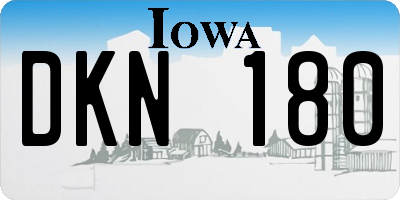 IA license plate DKN180