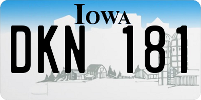 IA license plate DKN181