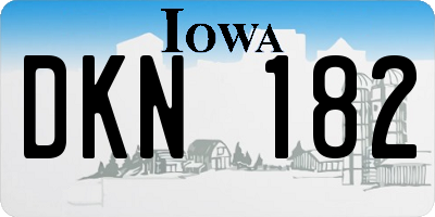 IA license plate DKN182