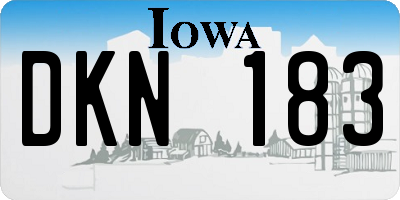 IA license plate DKN183