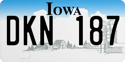 IA license plate DKN187