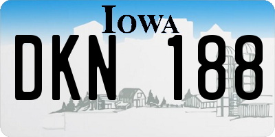 IA license plate DKN188