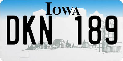 IA license plate DKN189