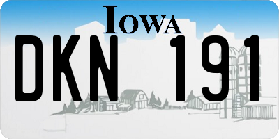 IA license plate DKN191
