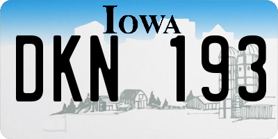 IA license plate DKN193