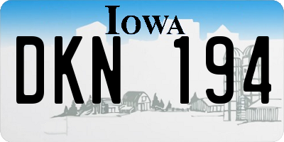 IA license plate DKN194