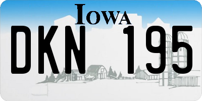 IA license plate DKN195