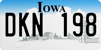 IA license plate DKN198