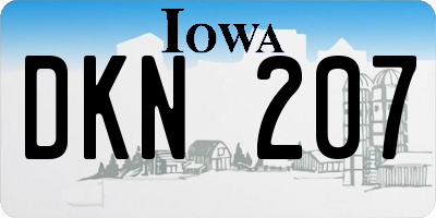 IA license plate DKN207