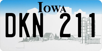IA license plate DKN211