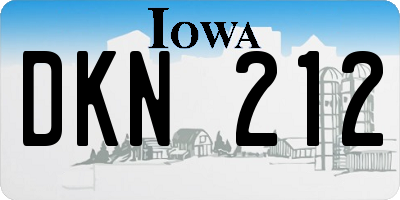 IA license plate DKN212