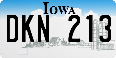 IA license plate DKN213