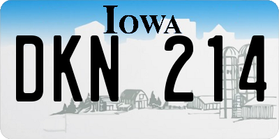 IA license plate DKN214