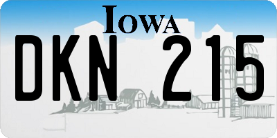IA license plate DKN215