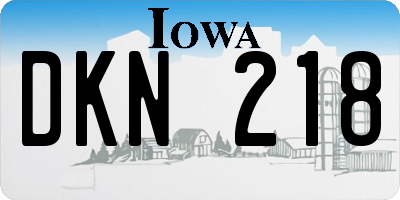 IA license plate DKN218