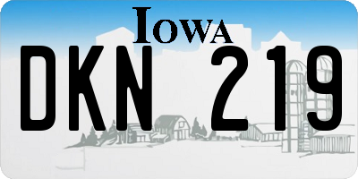 IA license plate DKN219