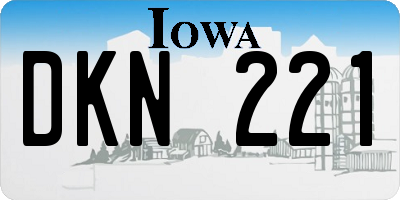 IA license plate DKN221