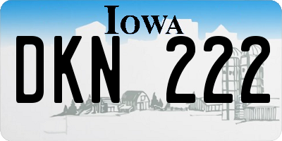 IA license plate DKN222