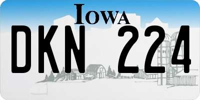 IA license plate DKN224