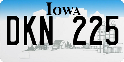 IA license plate DKN225