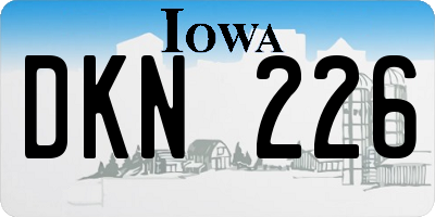 IA license plate DKN226
