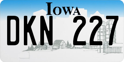 IA license plate DKN227