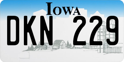 IA license plate DKN229