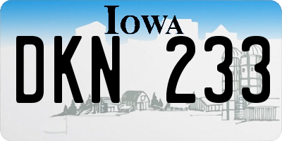 IA license plate DKN233