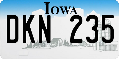 IA license plate DKN235