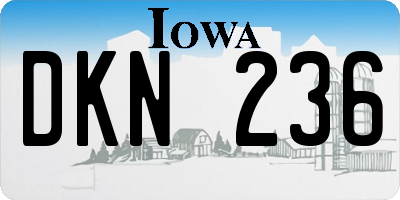 IA license plate DKN236