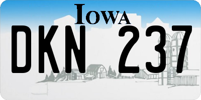 IA license plate DKN237