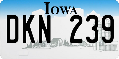 IA license plate DKN239