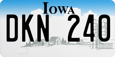 IA license plate DKN240