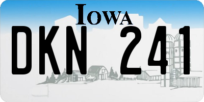 IA license plate DKN241