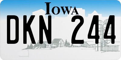 IA license plate DKN244